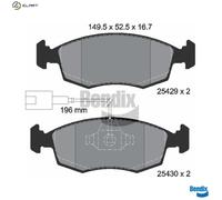 BRAKE PAD SET DISC BRAKE BPD1033 FOR FIAT 312A6.000/A4.000 1.0L 2cyl 500 1.2L