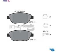 BRAKE PAD SET DISC BRAKE BPD1039 FOR FIAT MULTIPLA/VAN BRAVO/Van/II STILO 1.2L