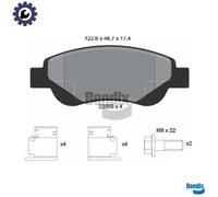 BRAKE PAD SET DISC BRAKE BPD1049 FOR PEUGEOT TOYOTA CITROËN CFB /CFA 1.0L 3cyl