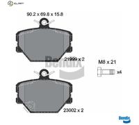 BRAKE PAD SET DISC BRAKE BPD1054 FOR SMART M132.930/910 1.0L M160.910 0.6L 3cyl