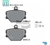 BRAKE PAD SET DISC BRAKE BPD1054 FOR SMART M132.930/910 1.0L M160.910 0.6L 3cyl