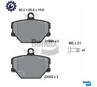 BRAKE PAD SET DISC BRAKE BPD1054 FOR SMART M132.930/910 1.0L M160.910 0.6L 3cyl