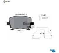 BRAKE PAD SET DISC BRAKE BPD1062 FOR SKODA SUPERB/II OCTAVIA/Combi YETI VW