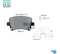 BRAKE PAD SET DISC BRAKE BPD1062 FOR SKODA SUPERB/II OCTAVIA/Combi YETI VW