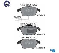 FITS AUDI A5 RS5 QUATTRO BRAKE PAD SET, DISC BRAKE BPD1076 BENDIX BRAKING