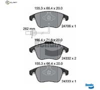 FITS AUDI A5 RS5 QUATTRO BRAKE PAD SET, DISC BRAKE BPD1076 BENDIX BRAKING
