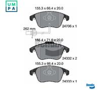 FITS AUDI A5 RS5 QUATTRO BRAKE PAD SET, DISC BRAKE BPD1076 BENDIX BRAKING