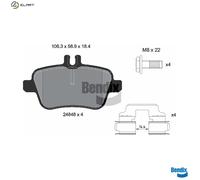 BRAKE PAD SET DISC BRAKE BPD1084 FOR MERCEDES-BENZ GLA-CLASS SLK B-CLASS 1.8L