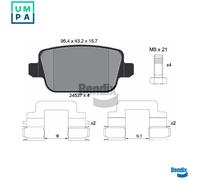 BRAKE PAD SET DISC BRAKE BPD1117 FOR FORD MONDEO/IV/Van/Turnier KUGA/VAN 2.2L