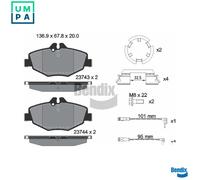 BRAKE PAD SET DISC BRAKE BPD1126 FOR MERCEDES-BENZ E-CLASS/Platform/Chassis 1.8L