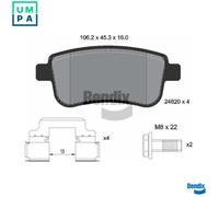 BRAKE PAD SET DISC BRAKE BPD1133 FOR RENAULT CLIO/V SCÉNIC/III/VAN/GRAND ZOE