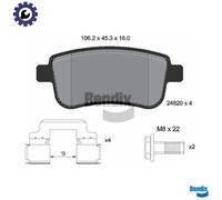 BRAKE PAD SET DISC BRAKE BPD1133 FOR RENAULT CLIO/V SCÉNIC/III/VAN/GRAND ZOE