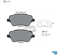BPD1139 BRAKE PAD SET, DISC BRAKE BENDIX BRAKING