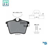 BRAKE PAD SET DISC BRAKE BPD1152 FOR PEUGEOT CITROËN C5/III/Break 4HP3FY 2.2L