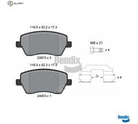 Bendix Brake Pad Set BPD1168 – Front Disc – Opel K10B 1.0L 3cyl, Suzuki Splash 1.3L 4cyl