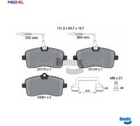 BPD1174 BRAKE PAD SET, DISC BRAKE FITS PEUGEOT 407 2.0 BIOFLEX