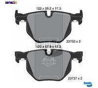 BRAKE PAD SET DISC BRAKE BPD1184 FOR BMW 5/E60/E61 N43B20A N46B20B N47D20 2.0L