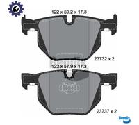 BRAKE PAD SET DISC BRAKE BPD1184 FOR BMW 5/E60/E61 N43B20A N46B20B N47D20 2.0L