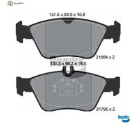 BRAKE PAD SET DISC BRAKE BPD1190 FOR MERCEDES-BENZ OM 611.961 2.1L 4cyl CLK 2.5L