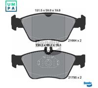 BRAKE PAD SET DISC BRAKE BPD1190 FOR MERCEDES-BENZ OM 611.961 2.1L 4cyl CLK 2.5L