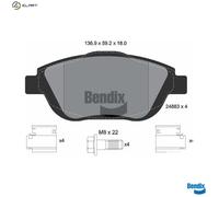 BRAKE PAD SET DISC BRAKE BPD1214 FOR PEUGEOT 2008/II/Van 208 JEEP CITROËN