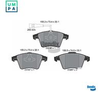 BRAKE PAD SET DISC BRAKE BPD1224 FOR VW CALIFORNIA/T5/Camper/T6 TRANSPORTER 2.0L