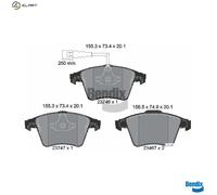 BRAKE PAD SET DISC BRAKE BPD1224 FOR VW CALIFORNIA/T5/Camper/T6 TRANSPORTER 2.0L