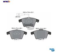 BRAKE PAD SET DISC BRAKE BPD1224 FOR VW CALIFORNIA/T5/Camper/T6 TRANSPORTER 2.0L