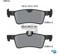 BRAKE PAD SET DISC BRAKE BPD1233 FOR PEUGEOT 308/II/SW HNZ /HNV /HNP 1.2L 3cyl