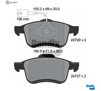 BRAKE PAD SET DISC BRAKE BPD1242 FOR FIAT DOBLO/Platform/Chassis/Bus/Cargo 1.2L
