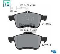 BRAKE PAD SET DISC BRAKE BPD1242 FOR FIAT DOBLO/Platform/Chassis/Bus/Cargo 1.2L