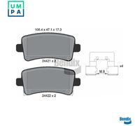 REAR BRAKE PAD SET DISC BRAKE FITS: SAAB 9-5 2.0 TTID XWD/2.0 TTID/1.6 TURBO/