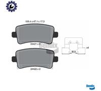 REAR BRAKE PAD SET DISC BRAKE FITS: SAAB 9-5 2.0 TTID XWD/2.0 TTID/1.6 TURBO/