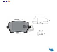 BRAKE PAD SET DISC BRAKE BPD1286 FOR VW CALIFORNIA/T5/Camper TRANSPORTER/Van