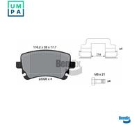 BRAKE PAD SET DISC BRAKE BPD1286 FOR VW CALIFORNIA/T5/Camper TRANSPORTER/Van