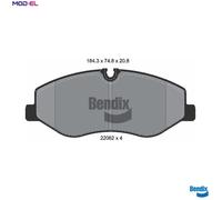 BPD1306 BRAKE PAD SET, DISC BRAKE BENDIX BRAKING