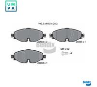 BRAKE PAD SET DISC BRAKE BPD1388 FOR SKODA VW GOLF/VII/Van ARTEON/SHOOTING 1.0L