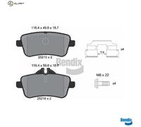 BRAKE PAD SET DISC BRAKE BPD1408 FOR MERCEDES-BENZ OM 651.960 2.1L 4cyl GLE 3.0L
