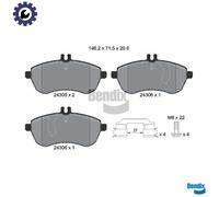 BRAKE PAD SET DISC BRAKE BPD1415 FOR MERCEDES-BENZ OM646.811/812 2.1L 4cyl