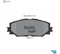 BRAKE PAD SET DISC BRAKE BPD1517 FOR LEXUS TOYOTA COROLLA YARIS MATRIX 2.4L HS