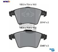 BRAKE PAD SET DISC BRAKE BPD1554 FOR VW CALIFORNIA/T5/Camper TRANSPORTER/Bus