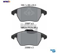BRAKE PAD SET DISC BRAKE BPD1555 FORBRAKE PAD SET DISC BRAKE BPD1555 FOR AUDI S
