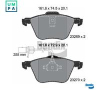 BRAKE PAD SET DISC BRAKE BPD1569 FOR VW CALIFORNIA/T4/Camper TRANSPORTER/Van