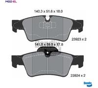 BRAKE PAD SET DISC BRAKE BPD1592 FOR MERCEDES-BENZ M 272.945 OM642.820 3.0L 8cyl