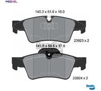 BRAKE PAD SET DISC BRAKE BPD1592 FOR MERCEDES-BENZ M 272.945 OM642.820 3.0L 8cyl