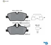 BRAKE PAD SET DISC BRAKE BPD1602 FOR BMW 0.0L 0cyl i3 I01 0.6L 2cyl i3 I01