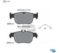 BRAKE PAD SET DISC BRAKE BPD1652 FOR SKODA OCTAVIA/IV/Combi VW GOLF/VIII SEAT