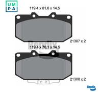 BRAKE PAD SET DISC BRAKE BPD1779 FOR TOYOTA SUBARU NISSAN 2ZR-FE 1.8L 4cyl YARIS