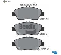 BRAKE PAD SET DISC BRAKE BPD1834 FOR HONDA INTEGRA CIVIC/VII/VIII/Hatchback 1.7L