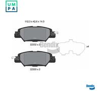 BRAKE PAD SET DISC BRAKE BPD1883 FOR MAZDA PY-Y8/ZA/VPS 2.5L PEYK/PE-VPS 2.0L